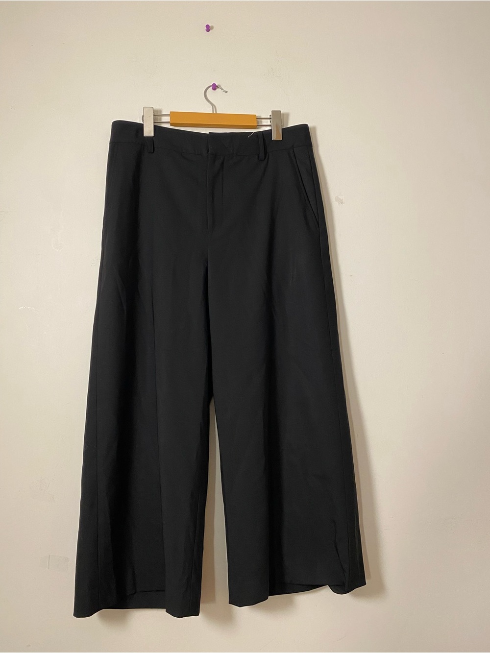 Vince Wide Leg Black Wool Dress Capris Pants